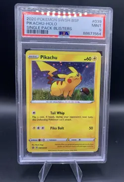 Pikachu SWSH039 Pokemon Black Star Promo PSA 9 Perfect Fart Swirl Poop Swirl! - Image 2