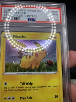 Pikachu SWSH039 Pokemon Black Star Promo PSA 9 Perfect Fart Swirl Poop Swirl! - Image 4