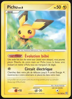 Carte Pokemon Pichu 45/100 Tempete Francais - Image 1