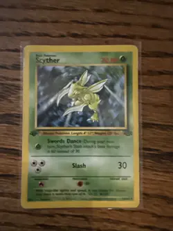 Pokemon TCG First Edition Scyther 26/64 Jungle Non-Holo Rare Near Mint - Image 1