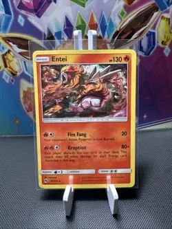 Pokemon TCG. Entei 47/214 Lost Thunder Cracked Ice Holo Rare (NEAR MINT) 🐕 - Image 1
