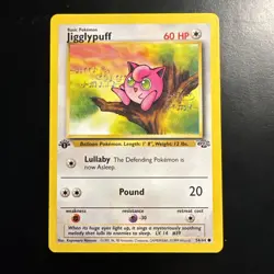 1st Edition Jigglypuff Jungle #54/64 1999 Pokemon Card (Near Mint) - Image 1