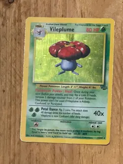 Pokemon TCG Vileplume Holo Rare Card 15/64 Jungle Unlimited LP - Image 1