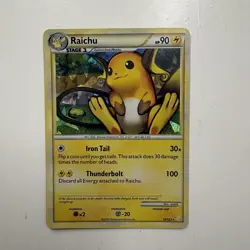 Raichu 10/123 HeartGold SoulSilver Cracked Ice Holo Rare Pokemon TCG Card - Image 1