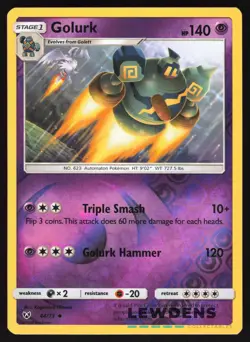 Golurk - 44/73 - Reverse Holo Uncommon - Shining Legends - Pokemon Card - Image 1