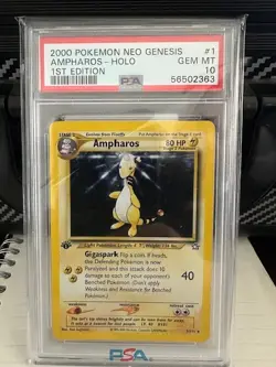 PSA 10 Ampharos 1st Edition Holo Rare 2000 Neo Genesis Pokemon Card - Image 4