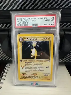 PSA 10 Ampharos 1st Edition Holo Rare 2000 Neo Genesis Pokemon Card - Image 5