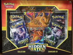 Sealed CHARIZARD GX Collection Box HIDDEN FATES (4 Booster Packs) Pokemon Cards - Image 1