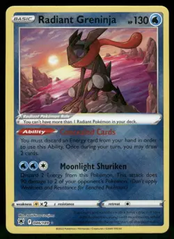 Radiant Greninja 046/189 Radiant Rare Holo NM Pokemon SWSH10: Astral Radiance - Image 1