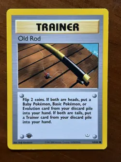 Pokemon TCG Old Rod 64/64 Neo Revelation Regular 1st Edition LP - Image 1