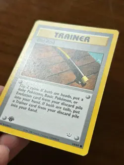 Pokemon TCG Old Rod 64/64 Neo Revelation Regular 1st Edition LP - Image 3