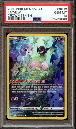 PSA 10 GEM MINT MEW FULL ART GG10/GG70 CROWN ZENITH 2023 POKEMON TCG - Image 1