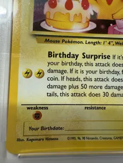 2000 Pokemon Birthday Pikachu PSA 8 NM-MT WOTC Black Star Promo #24 English - Image 4