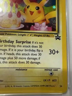 2000 Pokemon Birthday Pikachu PSA 8 NM-MT WOTC Black Star Promo #24 English - Image 5