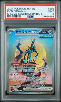 2024 POKEMON TEF EN-TEMPORAL FORCES #206 IRON CROWN EX PSA 9 - Image 1