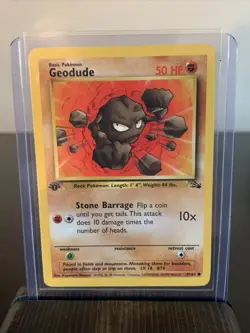 Pokemon TCG Geodude Fossil 47 Regular 1st Edition Common (Never Played) - Image 1