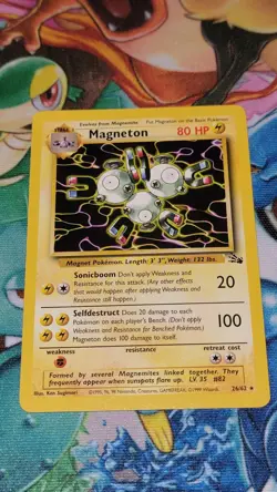 Pokemon TCG Magneton 26/62 Fossil Set Non Holo Rare WOTC 1999 NM - Image 1