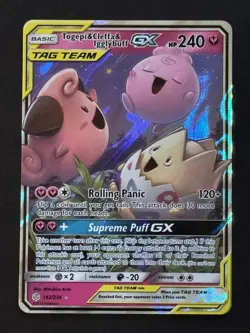 2019 Togepi Cleffa Igglybuff GX 143/236 Full Art Holo Rare English Pokemon - Image 1
