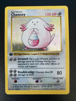 Chansey HOLO 3 1ST EDITION 1999 Base Set WOTC Pokemon MINT Condition - Image 1