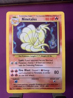 1999 Pokemon WOTC Base Set ~ Ninetales 12/102 Holo Rare ~ NM/NM+ - Image 1