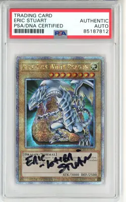 PSA Signed Eric Stuart Blue-Eyes White Dragon Limited Edition LC01-EN004 - Image 1