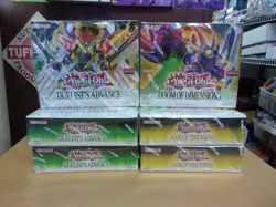 YU GI OH (3) DOOM OF DIMENSIONS + (3) DUELIST'S ADVANCE 1ST EDT. BOOSTER BOX LOT - Image 1