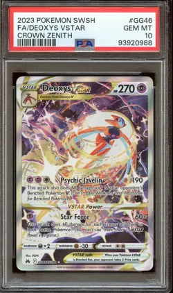 PSA 10 GEM MINT DEOXYS VSTAR ALT ART GG46/GG70 CROWN ZENITH 2023 POKEMON TCG - Image 1