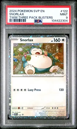 2024 POKEMON SVP EN-SV BLACK STAR PROMO #122 SNORLAX PSA 9 - Image 1