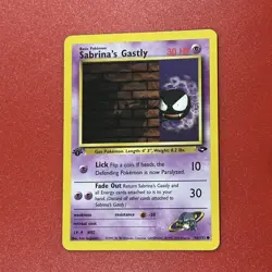 Pokemon Card - Sabrina's Gastly 1st Edition Gym Challenge 96/132 Common LP - Image 1