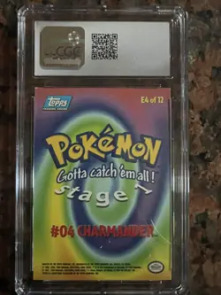CGC 8 NM/MINT 1999 TOPPS POKEMON THE FIRST MOVIE SILVER FOIL CHARMANDER - Image 2