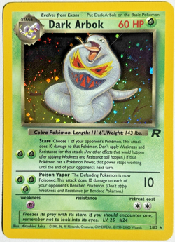 Pokemon TCG Dark Arbok Rare Holo Card #2/82 Team Rocket - Image 1