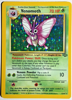 Pokemon TCG Venomoth Rare Holo Card #13/64 Jungle - Image 1