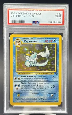 Pokemon 1999 POKEMON JUNGLE #12 VAPOREON-HOLO PSA 9 - Image 1