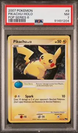 2007 POKEMON POP SERIES 6 #9 PIKACHU-HOLO PSA 7 - Image 1