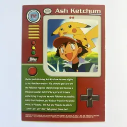 Pokemon Topps Ash Ketchum TV1 Animation Series 1 Foil Holo Pikachu - Image 2