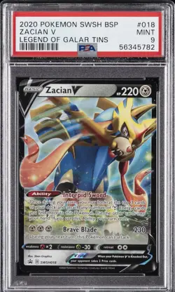 2020 Zacian V Full Art 138/202 Pokemon TCG Card Sword & Shield [PSA 9] - Image 1