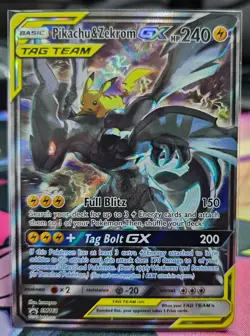 Pokemon TCG Pikachu & Zekrom GX Black Star Promo Card SM168 - Image 1