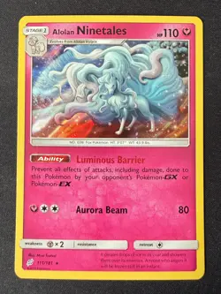 ALOLAN NINETALES 111/181 TEU TEAM UP POKEMON CARD TCG LP 2019 HOLO - Image 2