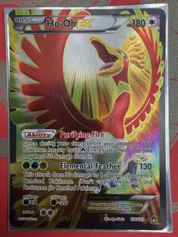 Pokemon TCG Ho-Oh EX Full Art 121/122 Rare Ultra XY Breakpoint Holo Card 2016 NM - Image 1