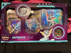 2022 Pokemon TCG Vaporeon VMAX Premium Collection Box Factory Sealed SMALL TEAR - Image 1