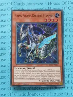LED4-EN036 Flying Pegasus Railroad Stampede Super Rare Yu-Gi-Oh Card 1st New NM - Image 1