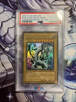 Yu-Gi-Oh Blue-Eyes White Dragon LOB-001 1st Edition PSA 1 - Image 1
