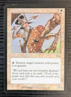 Intrepid Hero [Urza's Saga] - MtG Magic the Gathering - NM - Image 1