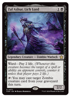MTG - 1 x Zul Ashur, Lich Lord - Rare Zombie Warlock - Foundations (FDN) - M/NM - Image 1