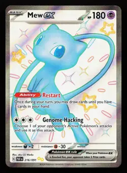 Mew ex 216/091 Shiny Full Art Paldean Fates Pokemon Card - Image 1