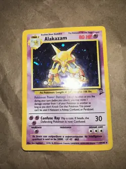 Alakazam 1/130 - Holo Rare - Pokemon TCG - Base Set 2 - NM - Image 1