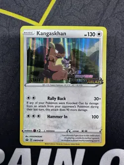Kangaskhan SWSH038 STAFF Pre Release Promo Darkness Ablaze Pokemon Card NM - Image 1