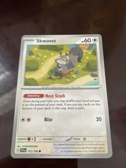 Pokemon Scarlet Violet Base SV1 151/198 Skwovet TCG REGULAR FINISH CARD - Image 1