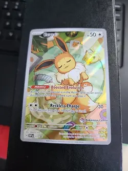 Pokemon TCG Scarlet & Violet ~ POKEMON CENTER STAMP ~ Eevee Black Star Promo - Image 1