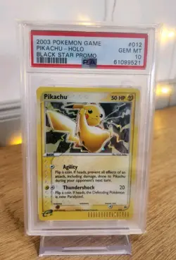 2003 Pokemon Game Pikachu Holo #012 Black Star Promo 2003 PSA 10 GEM MINT - Image 1